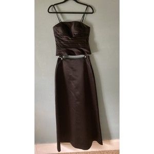 Bill Levkoff 2 pc. black gown with spaghetti straps or strapless size 6